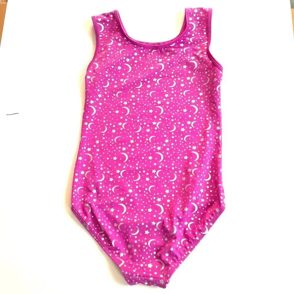 Cat Jack Girls Purple Silver Moon Stars One Piece Swimsuit Size Extra Large